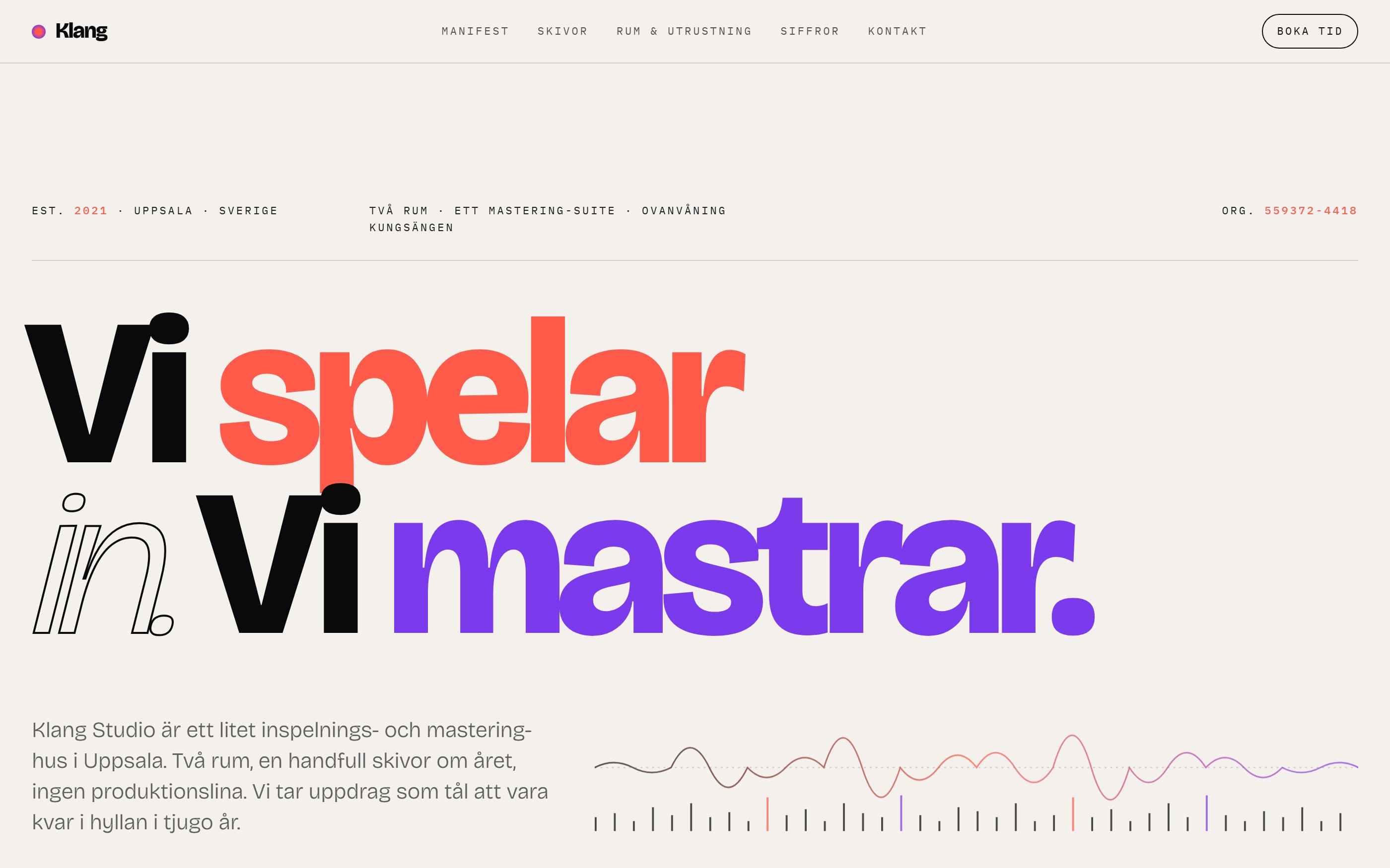 Exempel Studio — startsida