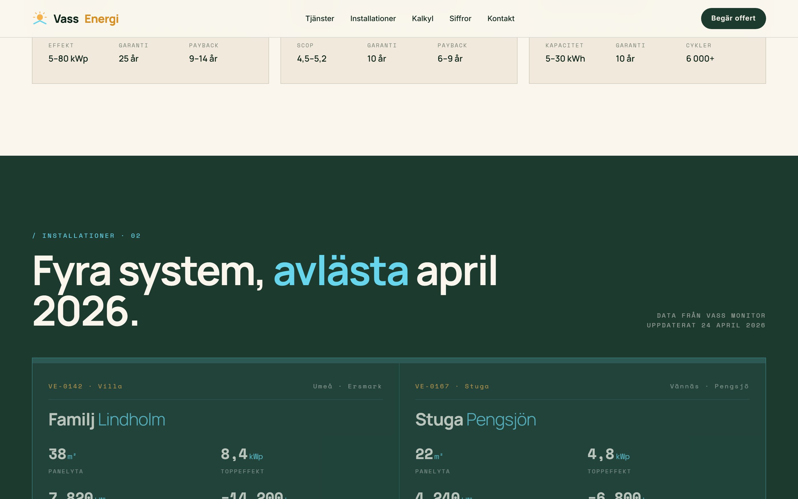 Vass Energi — installationer